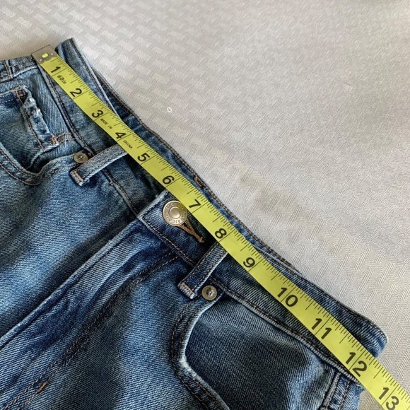 American Eagle Mom Jeans‎ Womens 00 Blue Distressed Knees hem pockets casual - Picture 10 of 13